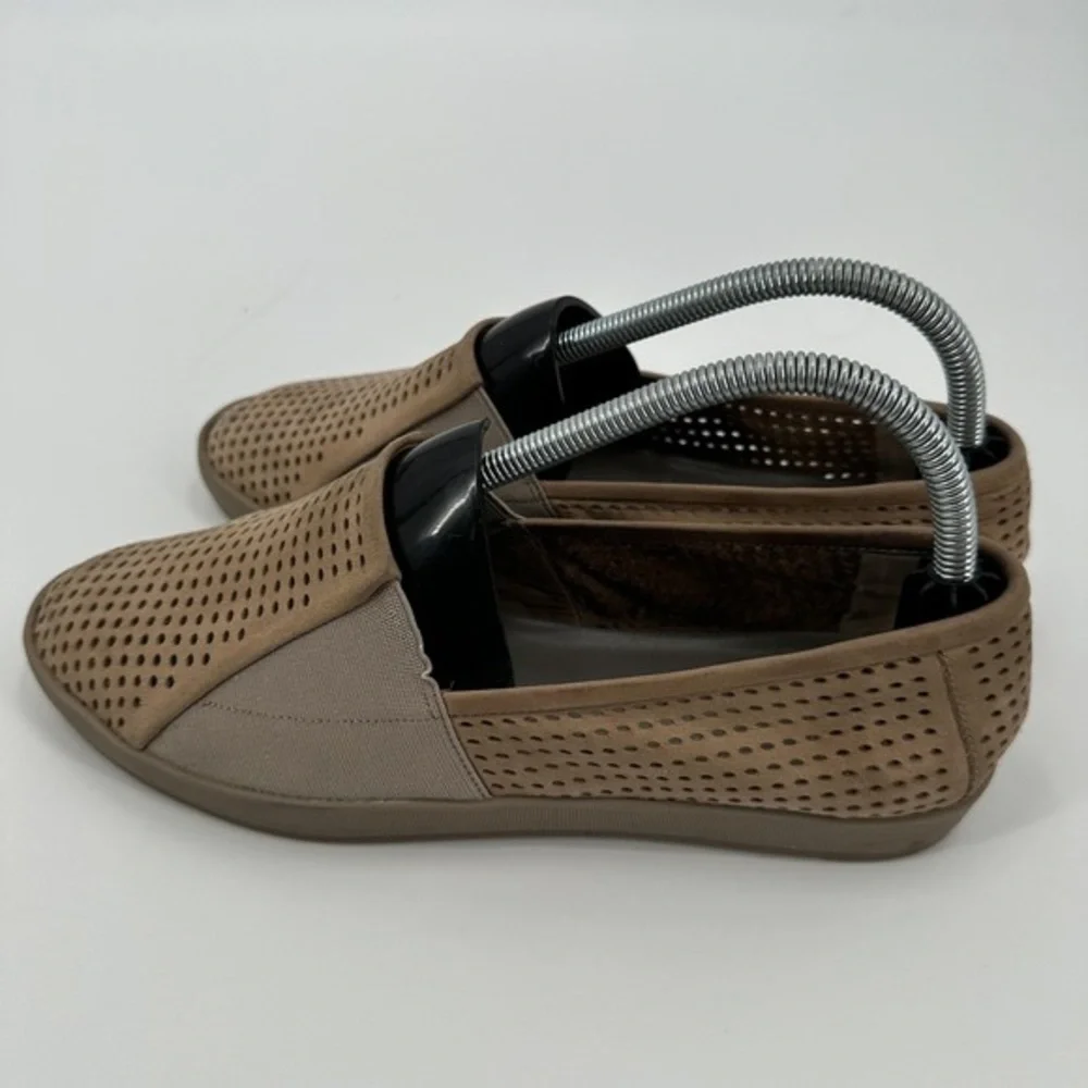 Mens Slip-On Perforated Casual Shoes - Taupe